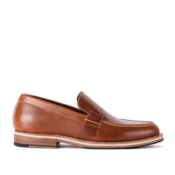 Bashwood Handmade Brown Vintage Leather Loafers